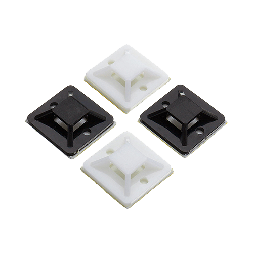 Suport plastic prindere coliere, NEGRU, 19x19 mm, autoadeziv, 100 buc TAD-1-B