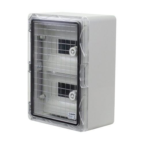 Cutie modulara IP65 din ABS gri, usa transparenta, 2 x 9 module, 250x350x150 mm PP3112