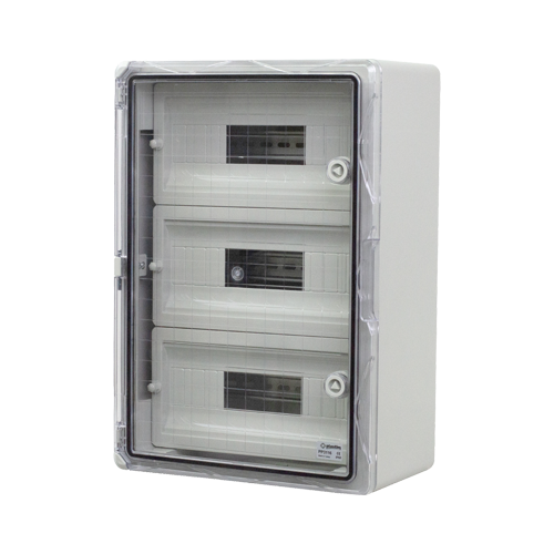 Cutie modulara IP65 din ABS gri, usa transparenta, 3 x 15 module, 350x500x190 mm PP3116