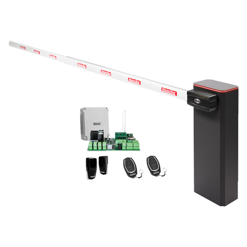 KIT complet bariera acces AUTO / 6 m, montaj universal ST/DR, lampa semnalizare - MOTORLINE TURBO-6+ZUM75HTSL-6-KIT