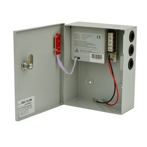 Sursa de alimentare 12V, 3Ah, back-up in cabinet metalic