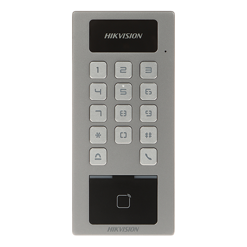 Terminal control acces si interfon cu tastatura, cititor card, Bluetooth, Wi-Fi, Alarma - HIKVISION