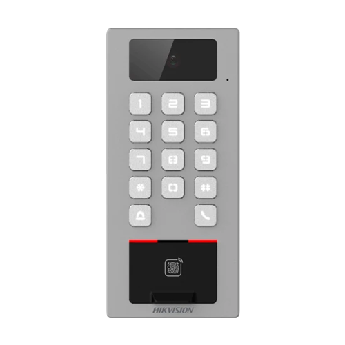 Terminal control acces si interfon cu camera, tastatura, card, Bluetooth, Wi-Fi, Alarma - HIKVISION