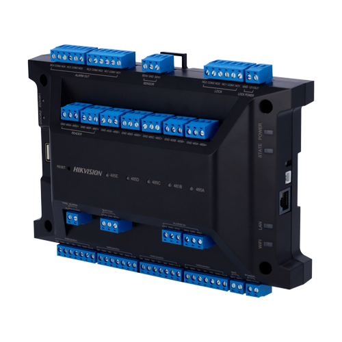 Controler acces control, 2 usi, extensibil pana la 126 usi, Wi-Fi, RS485, Wiegand - HIKVISION