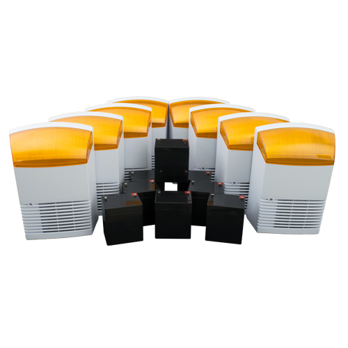 KIT 8 sirene de exterior + 8 acumulatori 12V, 4Ah