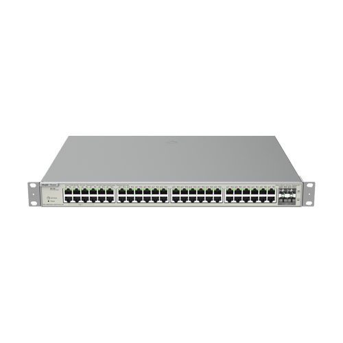 Switch 48 porturi PoE+ Gigabit, 8 porturi PoE++, 4 porturi SFP+, L3 Cloud Management - Ruijie