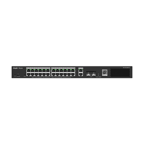 Switch 24 porturi PoE+, 2 porturi GE, 2 porturi SFP, Cloud Management - Ruijie