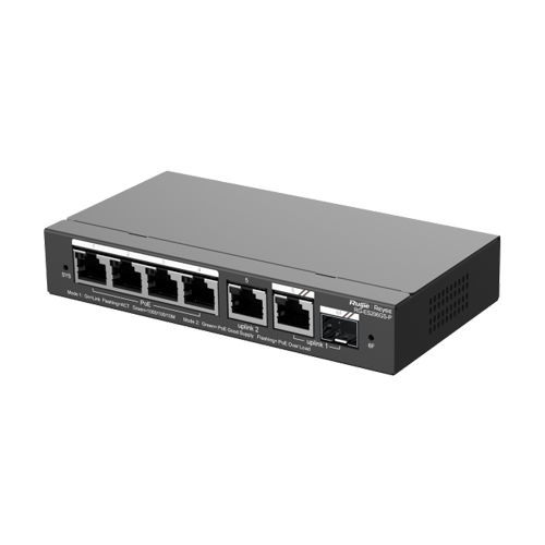 Switch L2, 4 x RJ45 1G PoE, 1 x RJ45 1G, 1 x combo SFP/RJ45 1G, Cloud Management - Ruijie Reyee RG-ES206GS-P
