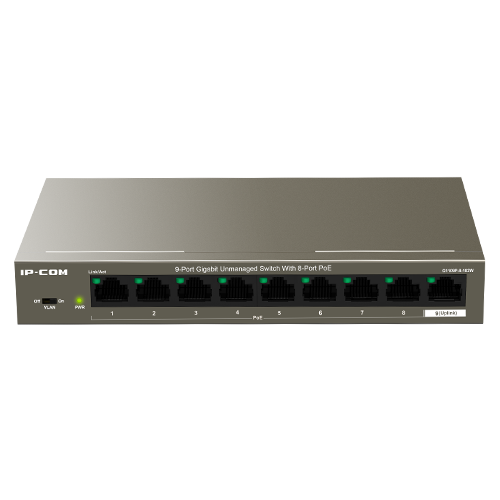 Switch 8 porturi Gigabit PoE, 1 x RJ45 Gigabit Uplink - IP-COM