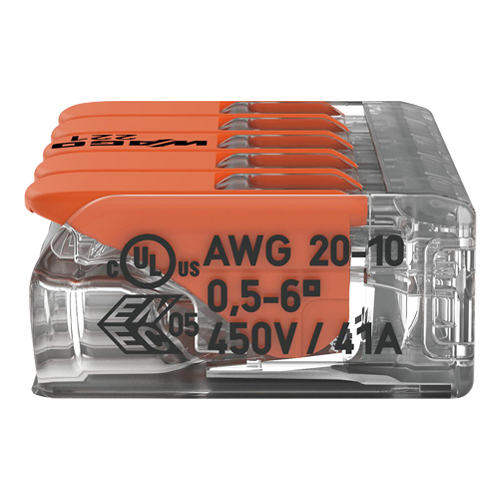 Conector derivatie 5 fire, max. 6 mm² (15 buc.) - WAGO	