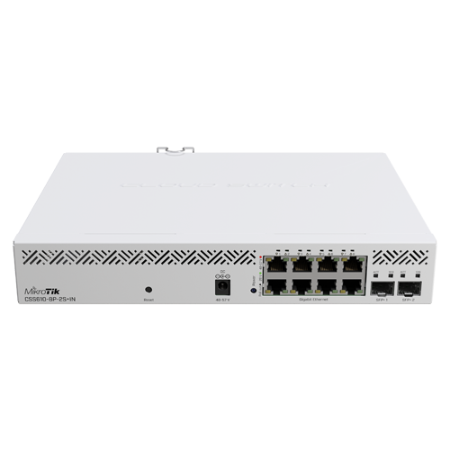 Switch, 8 x Gigabit PoE, 2 x SFP+ 10Gbps, Management - MikroTik