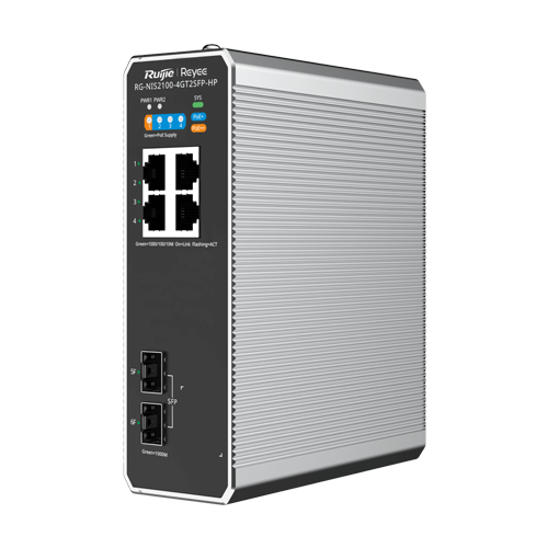 Switch industrial 3 x RJ45 1G PoE+, 1 x RJ45 1G PoE++, 2 x SFP, L2 Cloud Management - Ruijie