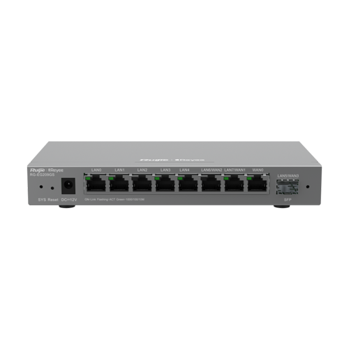 Router 8 porturi RJ45 1 Gbps, 1 port SFP 1 Gbps, 200 clienti, Multi-WAN, Cloud Management - Ruijie