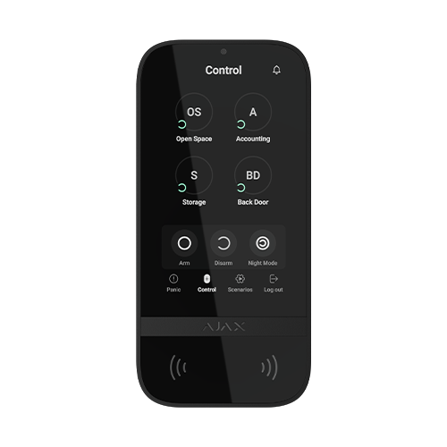 Tastatura KeyPad TouchScreen, negru- AJAX