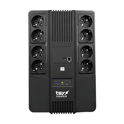 UPS TSY Power, 1000VA/600W, LED, AVR-repornire automata, Management, 8 x Schuko