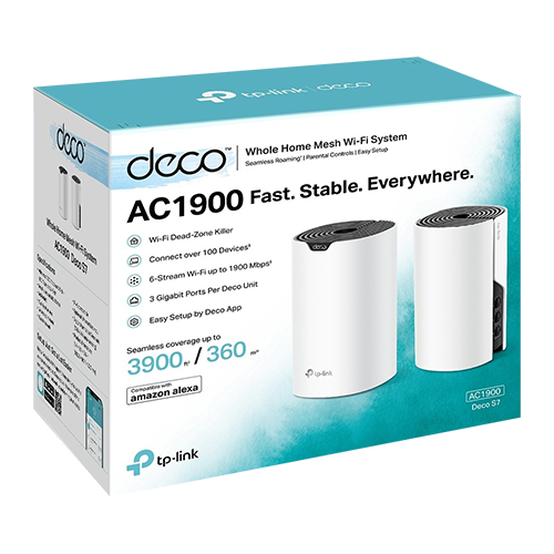Sistem Mesh Wi-Fi TP-Link Deco S7(pachet de 2), AC1900, Dual-Band, 3x3 MU-MIMO