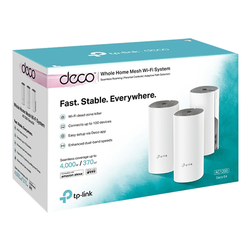 Sistem mesh Wi-Fi TP-LINK Deco E4 AC1200 (pachet de 3), Dual Band