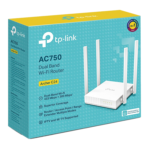 Router Wireless TP-Link Archer C24, AC750, Dual Band