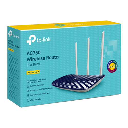 Router wireless AC750 TP-Link Archer C20, Dual Band