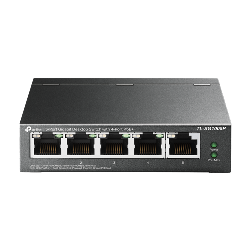 Switch 4 porturi PoE Gigabit, 1 port RJ45 Gigabit, Unmanaged - TP-Link