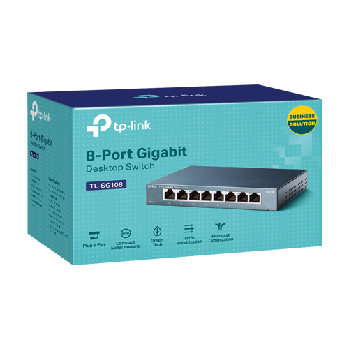 Switch TL-SG108, 8 porturi RJ45 Gigabit, Unmanaged - TP-Link