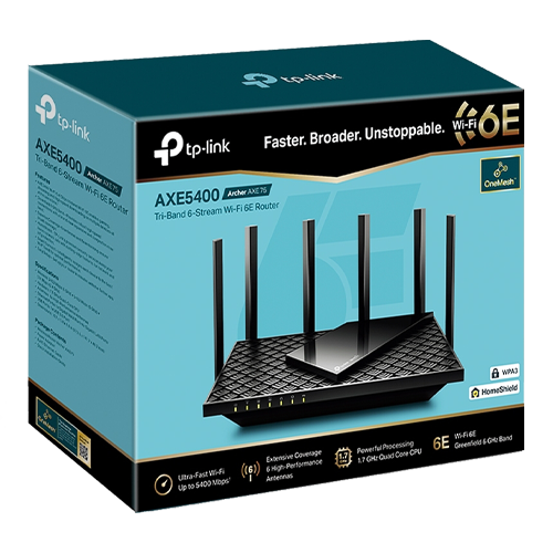 Router Wireless TP-Link Archer AXE75 AX5400 Wi-Fi 6E Tri-Band Gigabit Tehnologie OneMesh