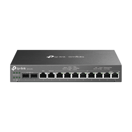Router 3-in-1 VPN, Switch PoE, Controller, 2 x SFP 1G, 10 x RJ45 1G, Multi-WAN - TP-Link Omada