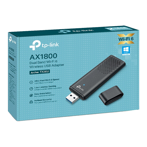 Adaptor USB wireless TP-LINK ARCHER TX20U WiFi 6 AX1800 cu 2 antene