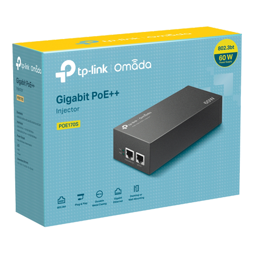 Injector PoE++, 2 x RJ45 Gigabit, 60W - TP-Link Omada	