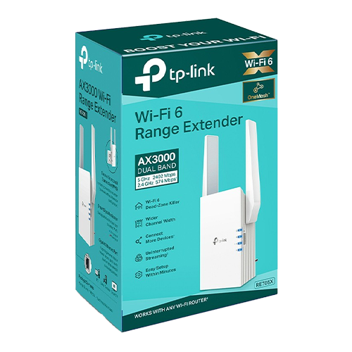 Wireless Range Extender TP-Link RE705X Wi-Fi 6 Dual-Band Gigabit AX3000 - TP-LINK