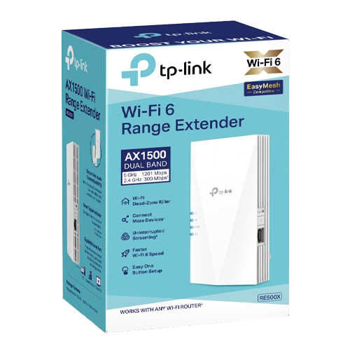 Wireless Range Extender TP-LINK RE500X AX1500, Wi-Fi 6, Dual-Band - TP-LINK