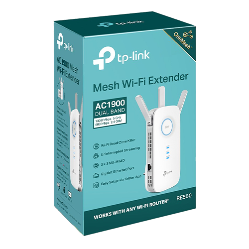 Wireless Range Extender TP-LINK RE550 AC1900, Wi-Fi 6, Dual-Band - TP-LINK