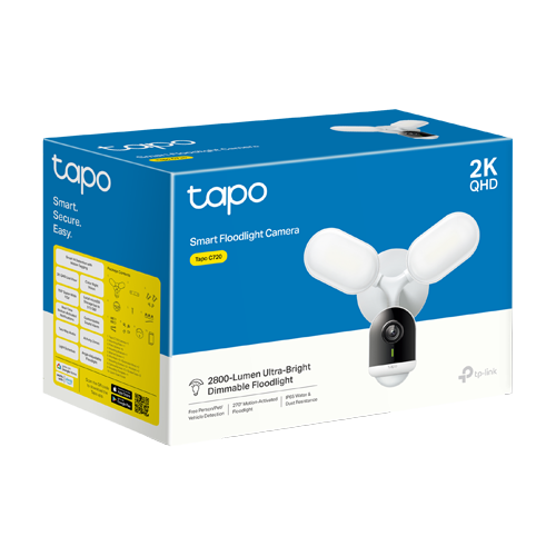 Camera IP Smart Wi-Fi, 4MP, 2K QHD, Difuzor, Microfon, Sirena, 2 x Proiectoare, IP65 - TP-Link Tapo