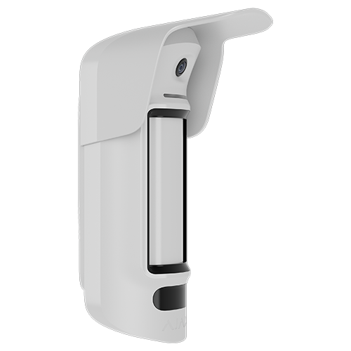 Detector de miscare PIR MotionCam Outdoor HighMount (PhOD), anti-masking, wireless, alb - AJAX