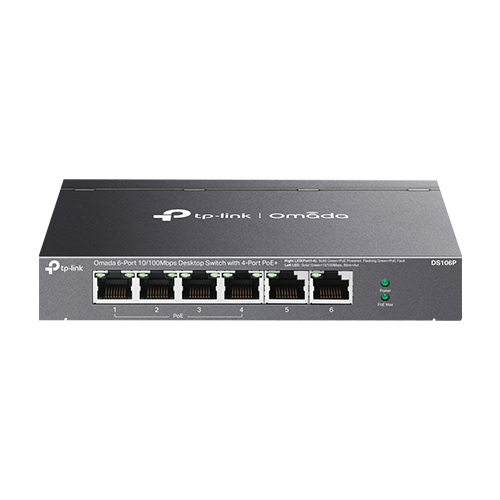 Switch 4 x RJ45 10/100 Mbps PoE, 2 x RJ45 10/100 Mbps, Buget PoE 67W, Unanaged - TP-Link Omada