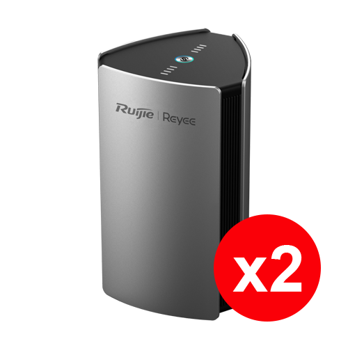 Kit 2 x Router Mesh Wi-Fi 6 Dual Band, AX3200, 4 x RJ45 1G, 4 dBi, Cloud Management - Ruijie