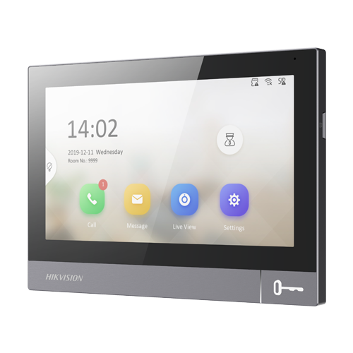 Monitor videointerfon TCP/IP, IPS LCD 7 inch touch screen, WiFi, PoE, Alarma IN - HIKVISION