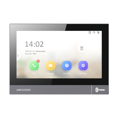 Monitor videointerfon TCP/IP, IPS LCD 7 inch touch screen, WiFi, PoE, Alarma IN - HIKVISION