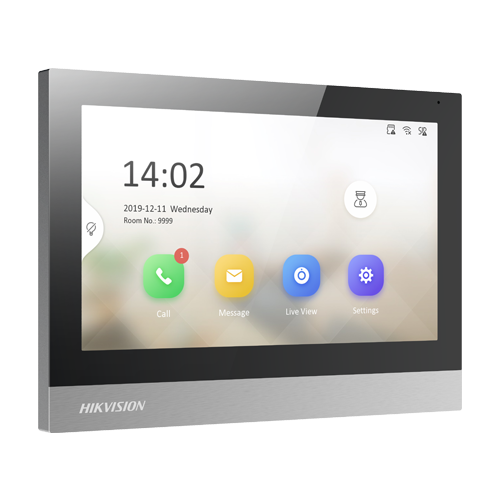 Monitor videointerfon TCP/IP, TFT 7 inch touch screen, WiFi, PoE, Alarma IN - HIKVISION