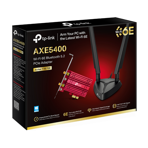 Adaptor PCI-E Bluetooth 5.3, Wi-Fi 6E, AXE5400 Tri-Band, 2 x Antene High-Gain - TP-Link