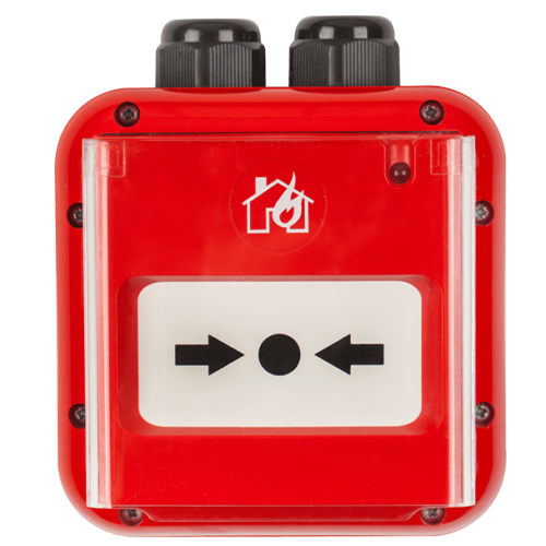 Buton de incendiu conventional de exterior, capac protectie, IP67, EN 54-11 - TELETEK