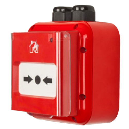 Buton de incendiu conventional de exterior, capac protectie, IP67, EN 54-11 - TELETEK