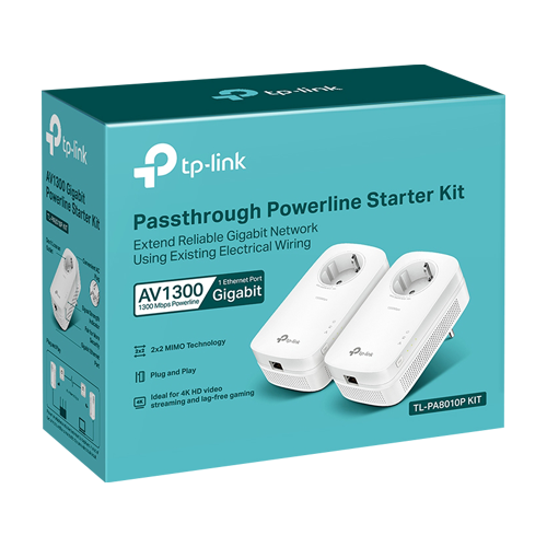 Kit Powerline AV1300, Passthrough, 1 x RJ45 Gigabit - TP-Link