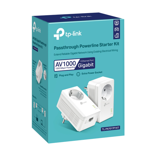 Kit Powerline AV1000, Passthrough, 1 x RJ45 Gigabit - TP-Link