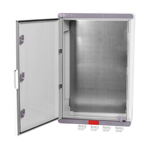 Cutie distributie IP67 din ABS gri, usa mata, placa metalica, 400x600x200 mm