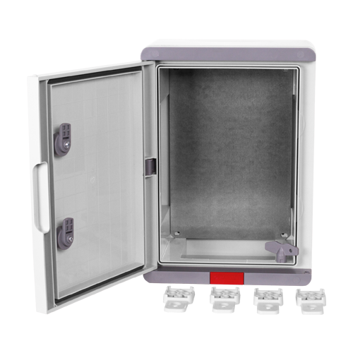 Cutie distributie IP67 din ABS gri, usa mata, placa metalica, 250x350x150 mm