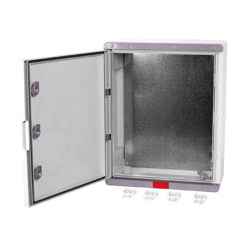 Cutie distributie IP67 din ABS gri, usa mata, placa metalica, 400x500x180 mm