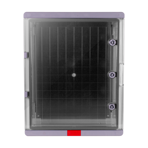 Cutie distributie IP67 din ABS gri, usa transparenta, placa metalica, 400x500x240 mm