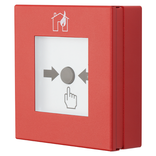 Buton adresabil de alarmare incendiu de interior, din metal,clasa B, cu izolator incorporat, certified EN54-11/ 17 - TELETEK