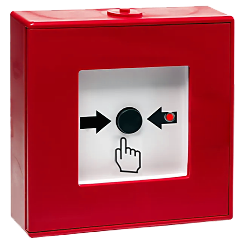 Buton adresabil de alarmare incendiu de interior, clasa B, cu izolator incorporat, EN54-11/ 17 - TELETEK